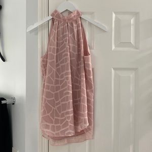 NWOT WHBM PINK AND SATIN SLEEVELESS HALTER TOP